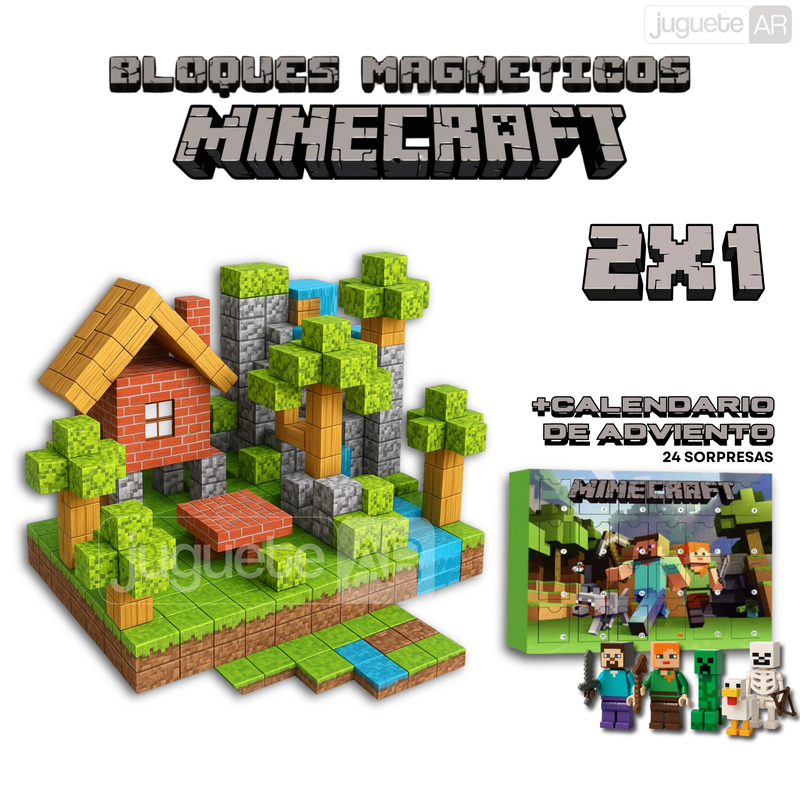 ESPECIAL NAVIDAD | BLOQUES MAGNETICOS + CALENDARIO ADVIENTO MINECRAFT